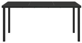 vidaXL Τραπέζι Κήπου Μαύρο 160 x 80 x 73 εκ Μασίφ ξύλο teak