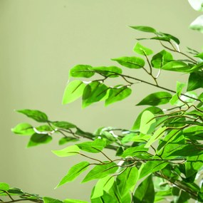 Τεχνητό δέντρο Ficus, Ρεαλιστικό, Εύκολη φροντίδα, Περιλαμβάνεται γλάστρα, Ύψος 180cm, Πράσινο