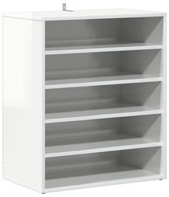 vidaXL Παπουτσοθήκη Γυαλιστερό Λευκό 60 x 35 x 70 εκ. από Μοριοσανίδα