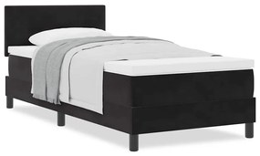 vidaXL Κρεβάτι με Ελατήρια και Στρώμα Μαύρο 90 x 190 cm ύφασμα