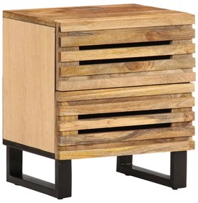 vidaXL Κομοδίνο 40 x 34 x 46 εκ. από Μασίφ Ακατέργαστο Ξύλο Μάνγκο