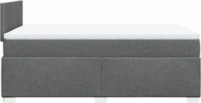 vidaXL Κρεβάτι Boxspring με Στρώμα Σκούρο Γκρι 120x200 εκ. Υφασμάτινο