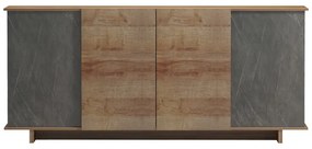 Μπουφές Zafore  pakoworld σε oak-γκρι μαρμάρου 180x45x80εκ