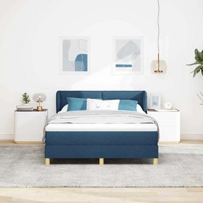 vidaXL Κρεβάτι με ελατήρια με στρώμα Μπλε 140 x 200 cm ύφασμα