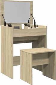 vidaXL Μπουντουάρ με Καθρέφτη Sonoma Δρυς 60x40x113,5 εκ.