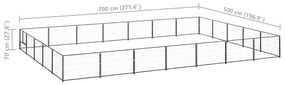 vidaXL Σπιτάκι Σκύλου Μαύρο 35 μ² Ατσάλινο