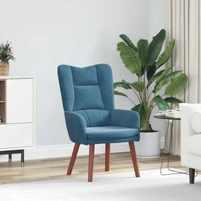 vidaXL Χαλαρωτική Πολυθρόνα Μπλε 63 x 67 x 94 εκ. Βελούδο