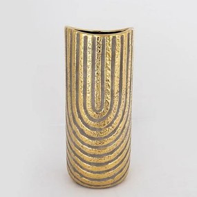 Βάζο Κεραμικό 752-20138 14.5x14.5x36cm Grey-Gold Estheti Home Ceramic
