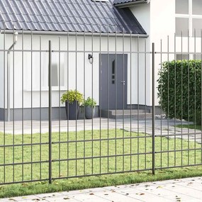 vidaXL Φράκτης Κήπου με Καμάρα Γκρι 5.1x2 μ Χάλυβας