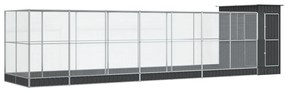vidaXL Κλουβί με Επέκταση Ασημένιο 830x203x216 εκ. Ατσάλινο