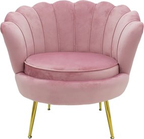 Πολυθρόνα Daimon pakoworld βελούδο ροζ-χρυσό 79x74x78εκ