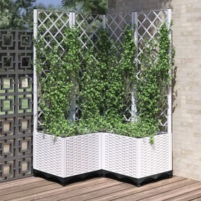 vidaXL Γλάστρα Κήπου Λευκό 80 x 80 x 136 cm