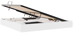 vidaXL Κρεβάτι Αποθήκης Καθαρό Λευκό 200 x 200 cm Τεχνητό δέρμα