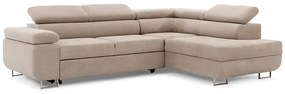 Γωνιακός καναπές Κρεβάτι Annabelle L, με αποθηκευτικό χώρο, μπέζ βελουτέ 270x98x200cm-Δεξιά γωνία-BOG7569