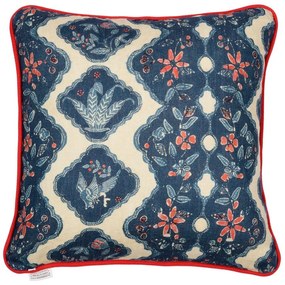 Μαξιλάρι Διακοσμητικό (Με Γέμιση) Phoenicia Batik Lc40112 50X50Cm White-Blue Mindthegap 50Χ50 Feather