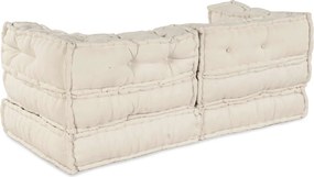 vidaXL Μονάδα Μοντέρνου Καναπέ 2 pcs Κρεμ 140 x 70 x 56 εκ. Ύφασμα