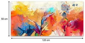 Πίνακας σε καμβά &quot;Abstract Colors&quot; Megapap ψηφιακής εκτύπωσης 120x50x3εκ.