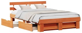 vidaXL Σκελετός Κρεβατιού Καφέ κεριού 160 x 200 cm Μασίφ ξύλο πεύκου