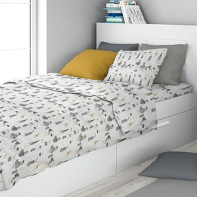 Σεντόνια Μονά (Σετ 3τμχ) Dimcol Seabirds 578 White - Grey