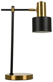 00835 GloboStar® LETO 00835 Μοντέρνο Επιτραπέζιο Φωτιστικό Πορτατίφ Μονόφωτο 1 x E27 IP20 Μαύρο & Χρυσό Μέταλλο - Μ18 x Π18 x Υ50.5cm