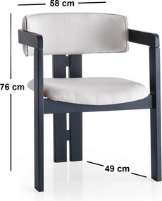 Καρέκλα Κρέμ / Μαύρο CO 58x49x76