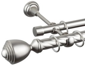 Κουρτινόβεργα διπλή twist Pluton 25/19 – χρώμιο ματ - 320 cm