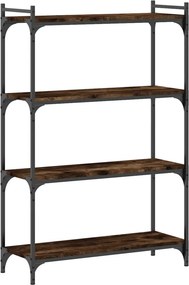 vidaXL Βιβλιοθήκη 4 Επιπέδων Καπνιστή Δρυς 80x30x120 εκ. Επεξεργ. Ξύλο