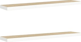 vidaXL Ράφια Τοίχου 2 τεμ. Δρυς/Λευκό 120x23,5x3,8 εκ. MDF
