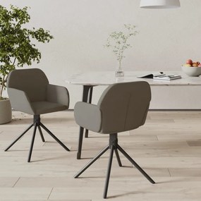 vidaXL Καρέκλες Τραπεζαρίας Περιστρεφόμενες 2 τεμ. Σκ. Γκρι Βελούδινες