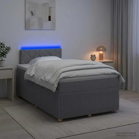 vidaXL Κρεβάτι box spring με στρώμα Ανοιχτό γκρι 120 x 190 cm Ύφασμα