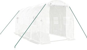 vidaXL Θερμοκήπιο με Ατσάλινο Πλαίσιο Λευκό 8 μ² 4 x 2 x 2 μ.
