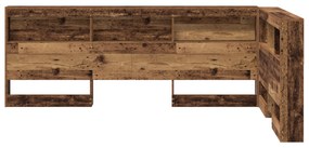 vidaXL Κεφαλάρι Αποθήκης με ράφι Παλαιό ξύλο 120 cm Επεξεργασμένο ξύλο