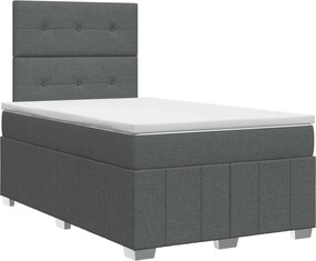 vidaXL Κρεβάτι box spring με στρώμα Σκούρο Γκρι 120 x 190 cm Ύφασμα