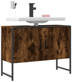 Ντουλάπι Μπάνιου Νιπτήρα Καπνιστή Δρυς 80x33x60 εκ. Επεξ. Ξύλο