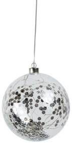 Χριστουγεννιάτικη Μπάλα Με Led Confetti LBTRD0089640 Φ14cm Clear-Silver Raeder
