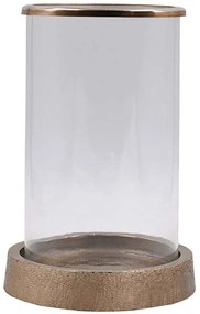 Βάση Ρεσώ Titul 017600 16x16x22cm Clear-Gold Αλουμίνιο,Γυαλί