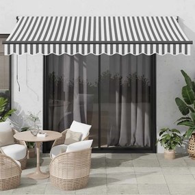 vidaXL Τέντα Συρόμενη Ανθρακί και Λευκό 3,5x2,5 μ. από Ύφασμα και Αλουμίνιο