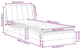 ΚΡΕΒΑΤΙ ΜΕ ΣΤΡΩΜΑ ΣΚΟΥΡΟ ΓΚΡΙ 90X190 ΕΚ. ΒΕΛΟΥΔΙΝΟ 3208569