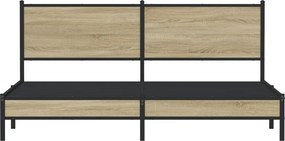 vidaXL Σκελετός Κρεβ. Χωρίς Στρώμα Sonoma Δρυς 180x200 εκ. Μεταλλικό