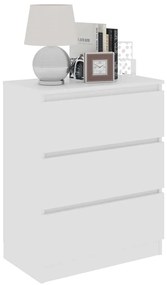 Συρταριέρα Λευκή 60x35x76 εκ. από Επεξεργασμένο Ξύλο - Λευκό
