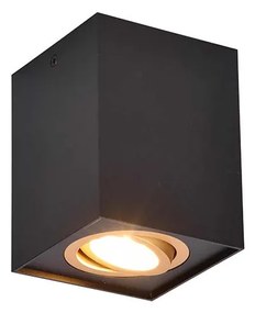 Σποτ Trio Lighting Biscuit 613000180 Μαύρο Ματ με Χρυσό