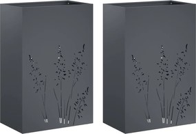 vidaXL Γλάστρα Κήπου 2 τμχ. Ανθρακί 50 x 30 x 75 εκ
