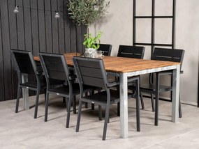 Τραπέζι εξωτερικού χώρου Dallas 672, Ξύλο, 74x100cm, 49 kg, Σκυρόδεμα, Ανοιχτό χρώμα ξύλου, Μέταλλο, Ξύλο: Ακακία | Epipla1.gr
