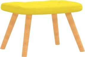 vidaXL Πολυθρόνα Relax Κίτρινη Μουσταρδί Υφασμάτινη με Σκαμπό