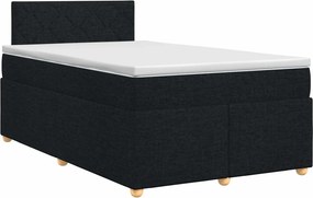 vidaXL Κρεβάτι box spring με στρώμα Μαύρο 120 x 200 cm Ύφασμα