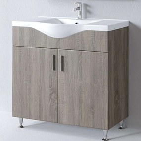Έπιπλο Μπάνιου Πάγκος Με Νιπτήρα Siena S3BSI090SD0 90x46x83cm Dark Sonoma Porcelain,Melamine