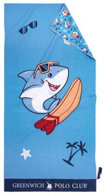 Πετσέτα Θαλάσσης Microfiber 70x140εκ. Beach Towels 3881 Κόκκινη-Μπλε-Γκρι Greenwich Polo Club Junior