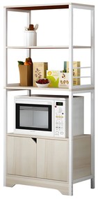 Ραφιέρα Κουζίνας ArteLibre CARIBOU Maple/Λευκό MDF/Μέταλλο 60x30x120cm