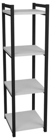 Floor shelf Harvey black metal and white melamine 33x28x100cm 33x28x100 εκ.