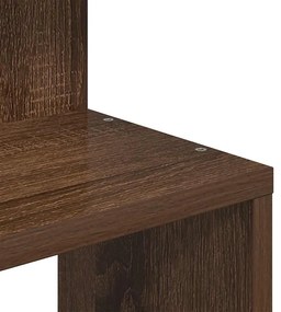 Γωνιακή Ραφιέρα Τοίχου Καφέ Δρυς 32x32x127,5 εκ. Επεξ. Ξύλο - Καφέ